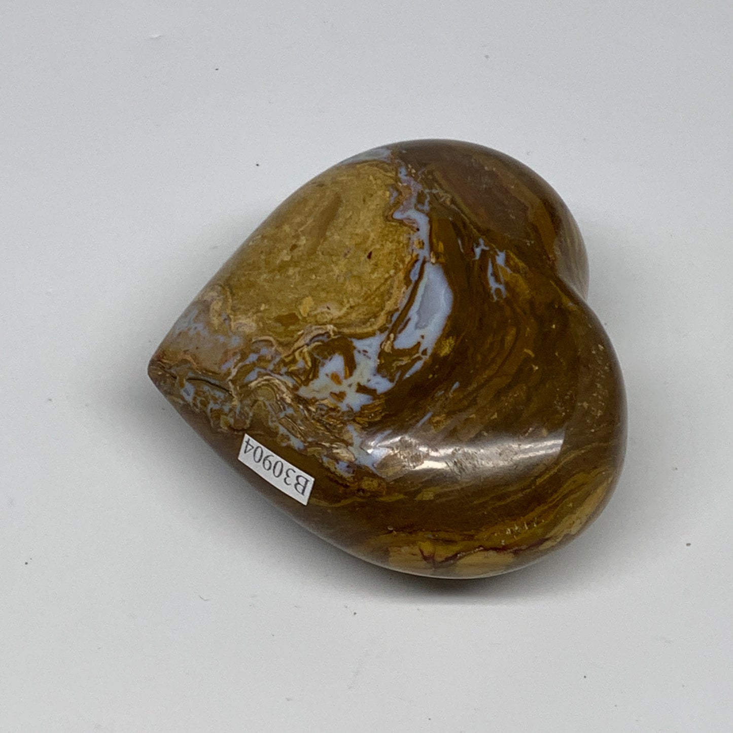 0.47 lbs, 2.6"x2.9"x1.4" Ocean Jasper Heart Polished Healing Crystal, B30904