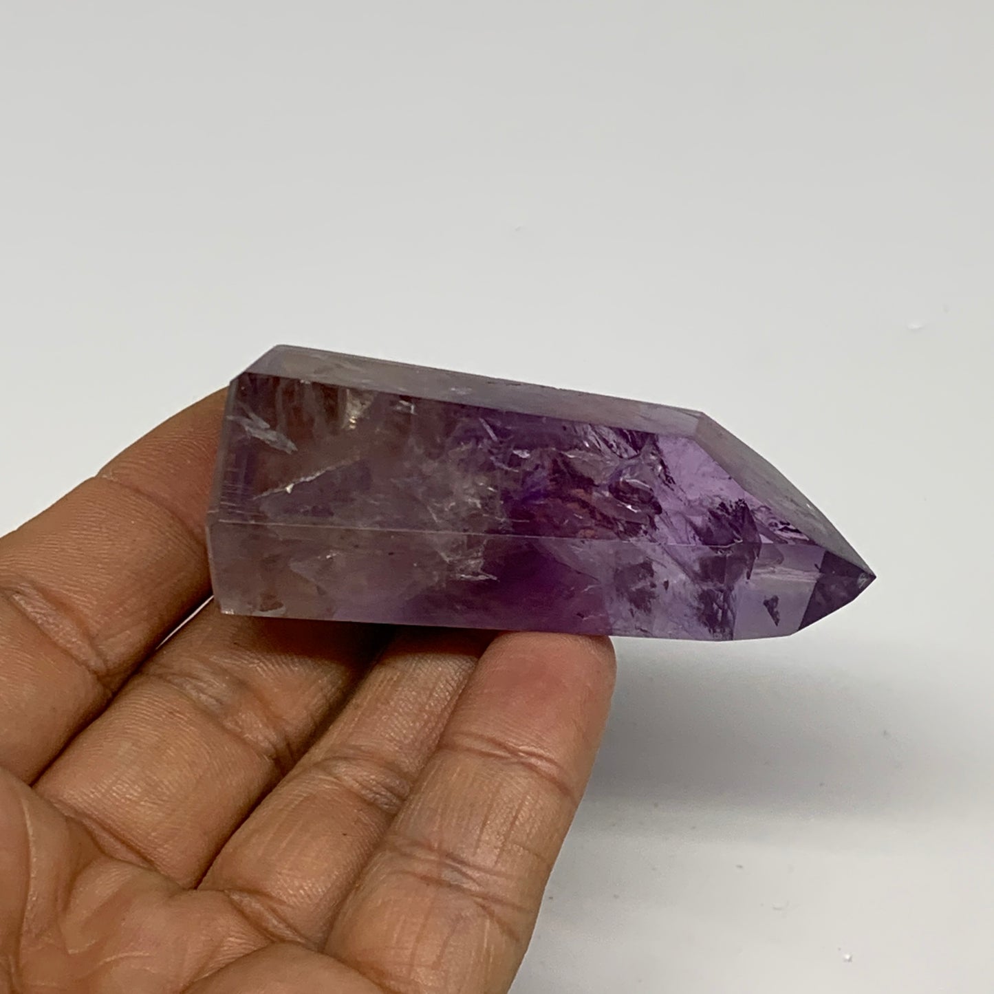 57.2g, 2.5"x1"x0.8", Natural Amethyst Tower Point Obelisk @Brazil, B32339