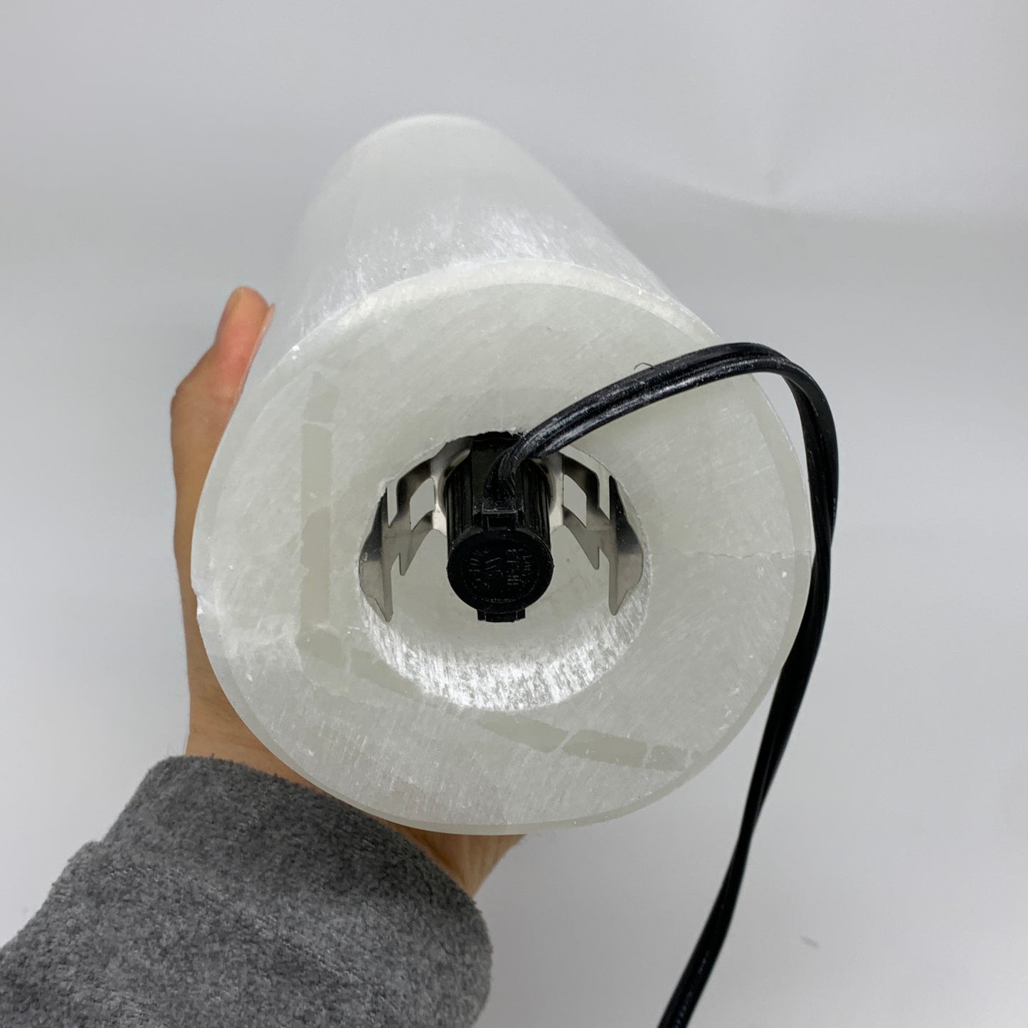 8.9 lbs, 11.6"x3.4" Cylinder Selenite (Satin Spar) Lamp Tower W/Chord, B35814