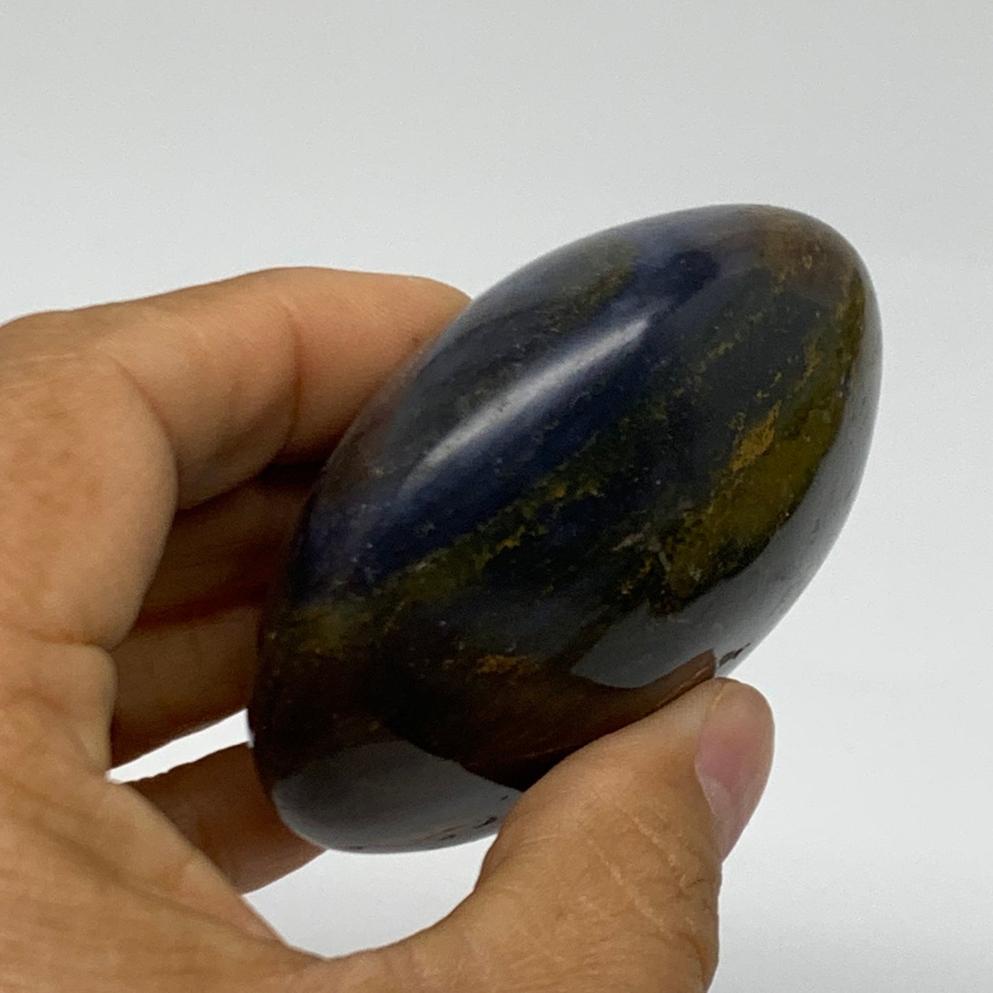 187.8g, 2.6"x2.5"x1.3" Natural Ocean Jasper Palm-Stone Orbicular Jasper, B38218