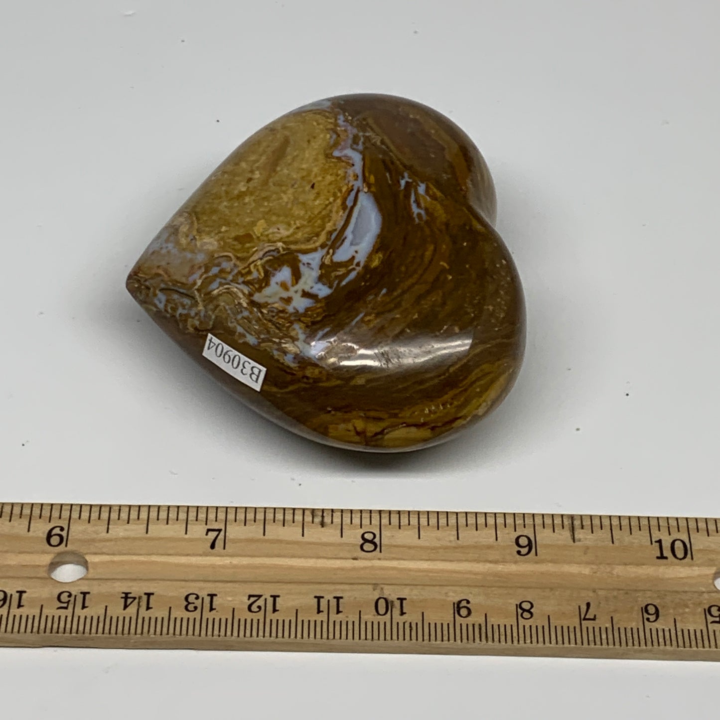 0.47 lbs, 2.6"x2.9"x1.4" Ocean Jasper Heart Polished Healing Crystal, B30904