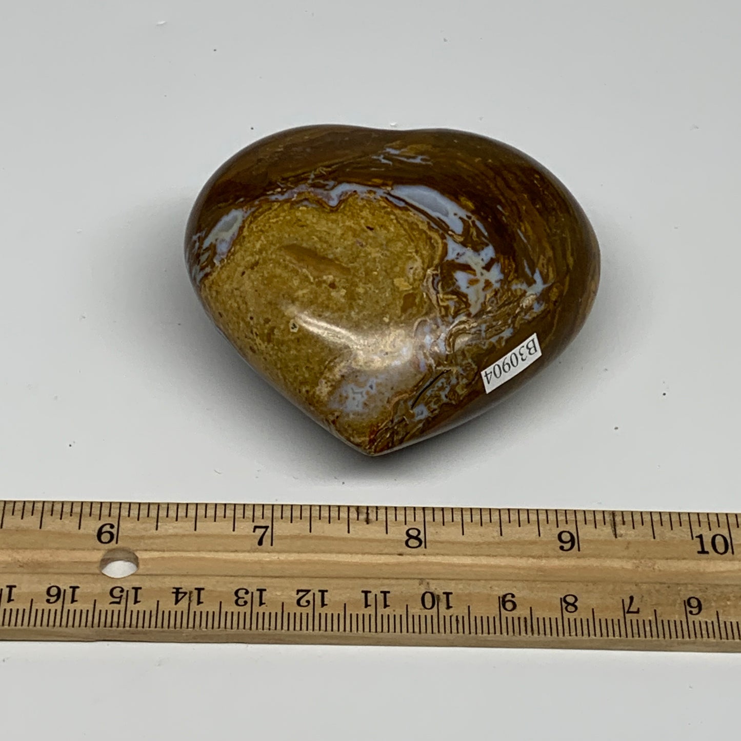0.47 lbs, 2.6"x2.9"x1.4" Ocean Jasper Heart Polished Healing Crystal, B30904