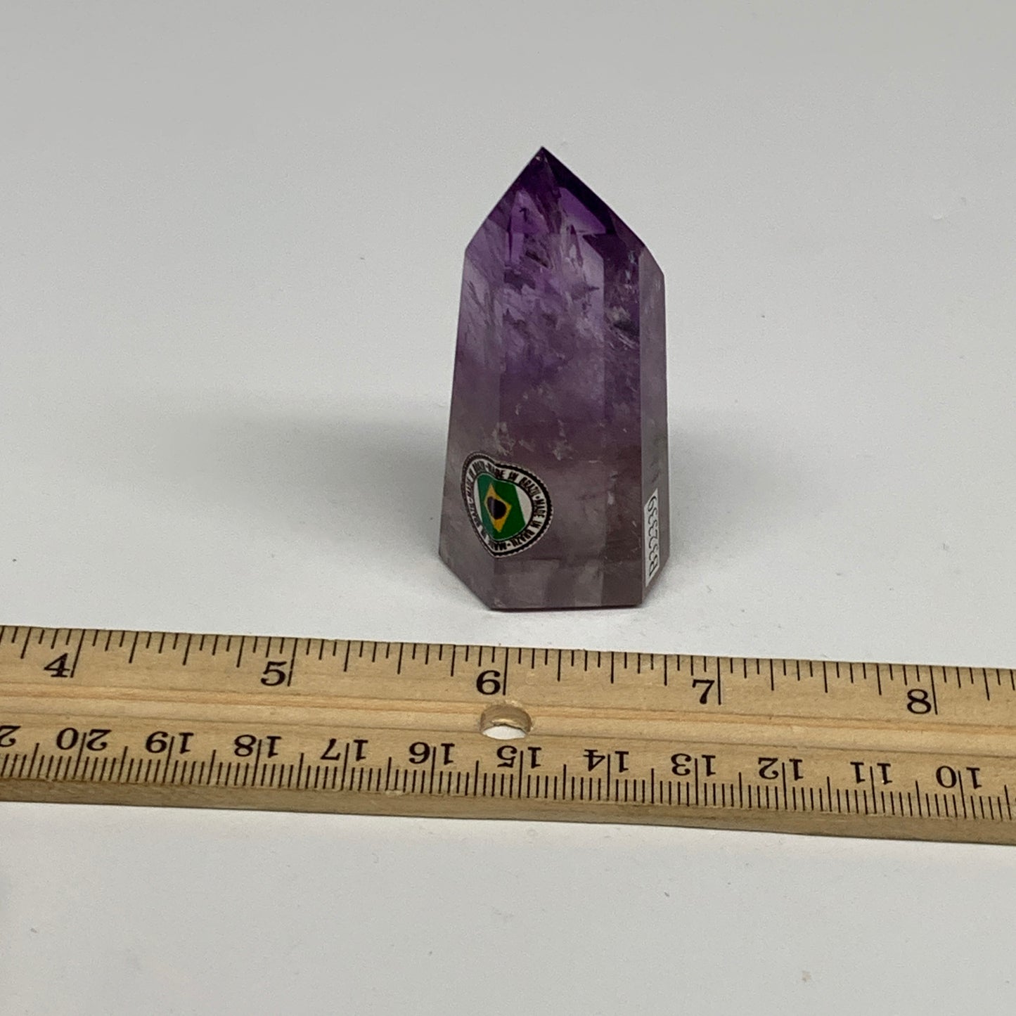 57.2g, 2.5"x1"x0.8", Natural Amethyst Tower Point Obelisk @Brazil, B32339