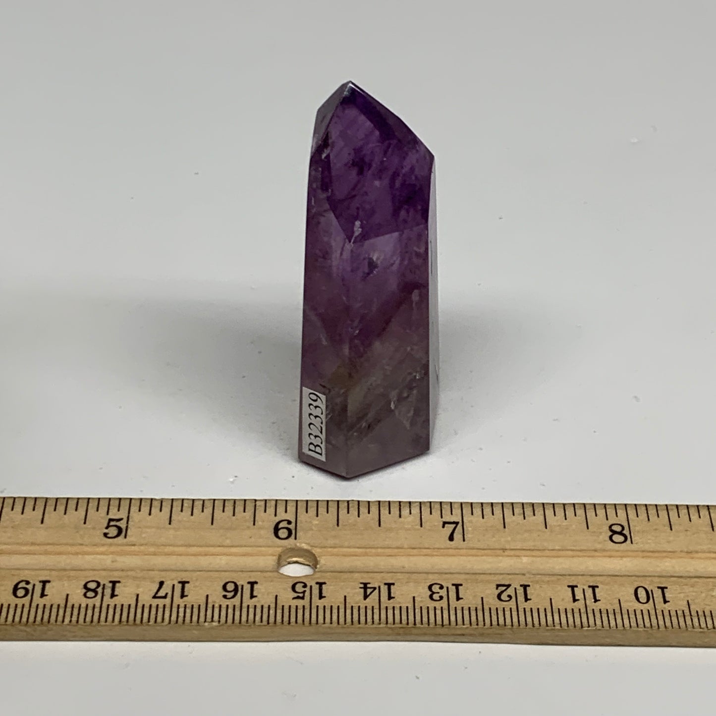 57.2g, 2.5"x1"x0.8", Natural Amethyst Tower Point Obelisk @Brazil, B32339