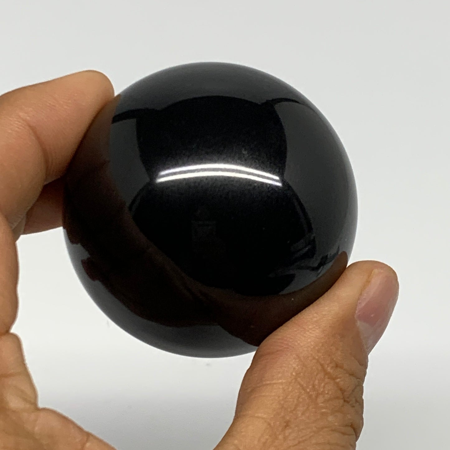 172.1g, 1.9"(48mm), Natural Black Jasper Sphere Ball Gemstone @India, B27910