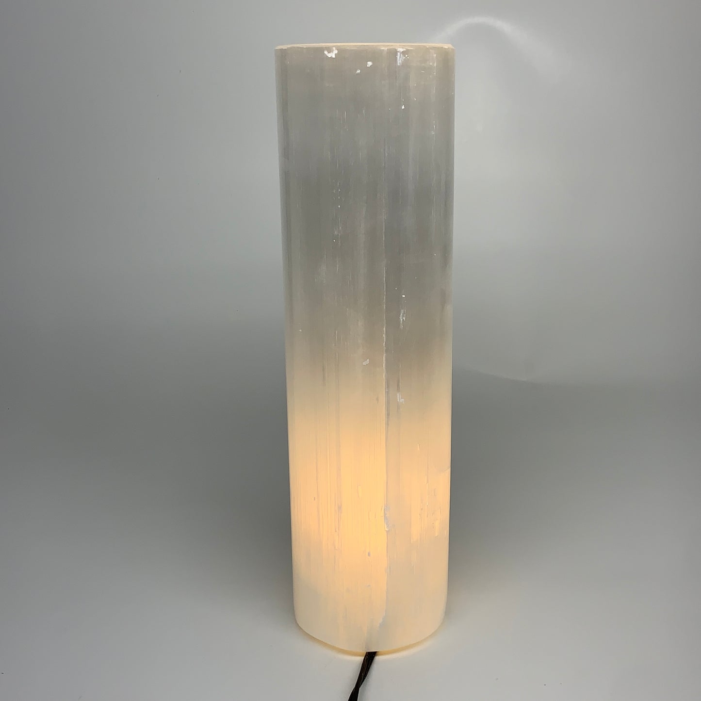 8 lbs, 11.7"x3.4" Cylinder Selenite (Satin Spar) Lamp Tower W/Chord, B35815