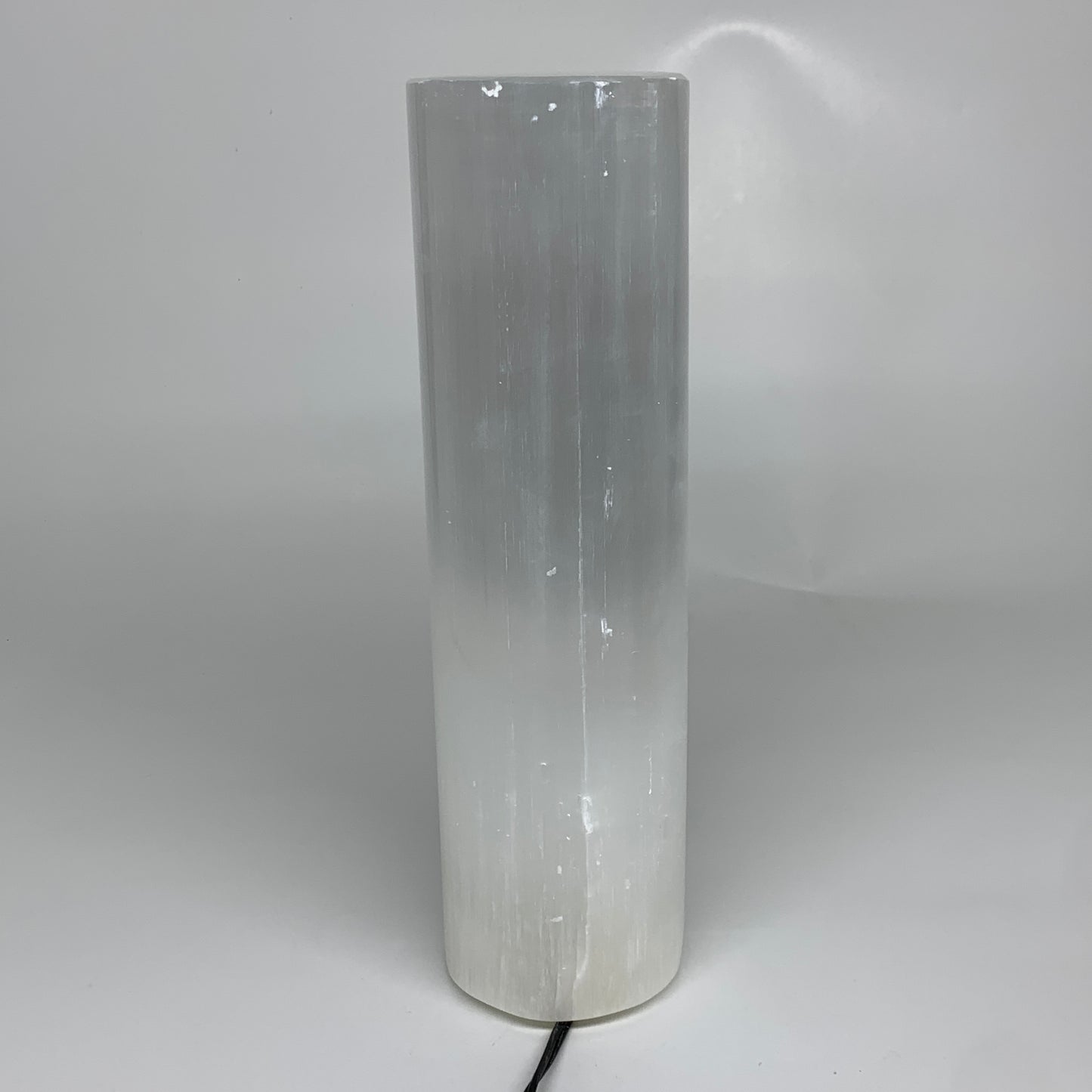 8 lbs, 11.7"x3.4" Cylinder Selenite (Satin Spar) Lamp Tower W/Chord, B35815