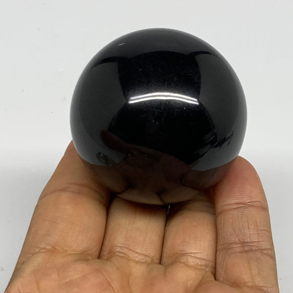 182.2g, 1.9"(48mm), Natural Black Jasper Sphere Ball Gemstone @India, B27911