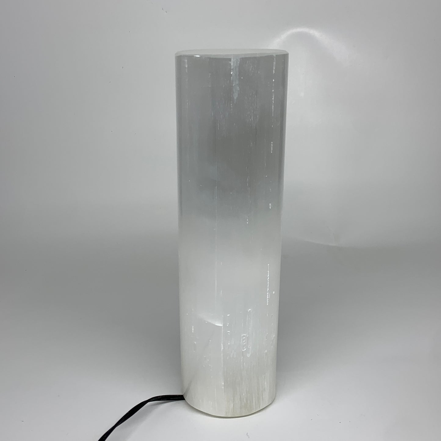 8 lbs, 11.7"x3.4" Cylinder Selenite (Satin Spar) Lamp Tower W/Chord, B35815