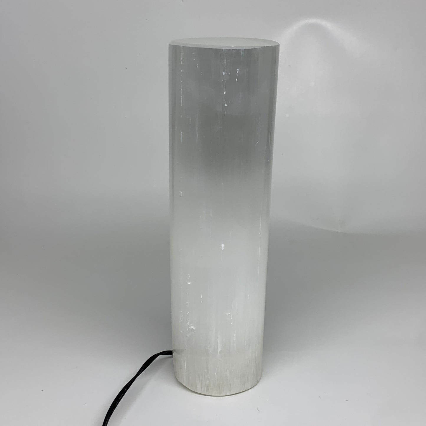 8 lbs, 11.7"x3.4" Cylinder Selenite (Satin Spar) Lamp Tower W/Chord, B35815