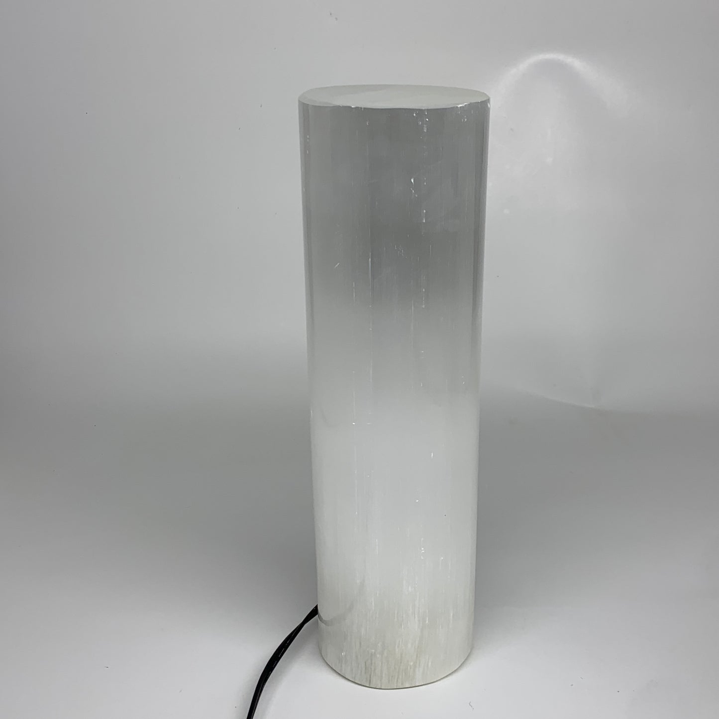 8 lbs, 11.7"x3.4" Cylinder Selenite (Satin Spar) Lamp Tower W/Chord, B35815