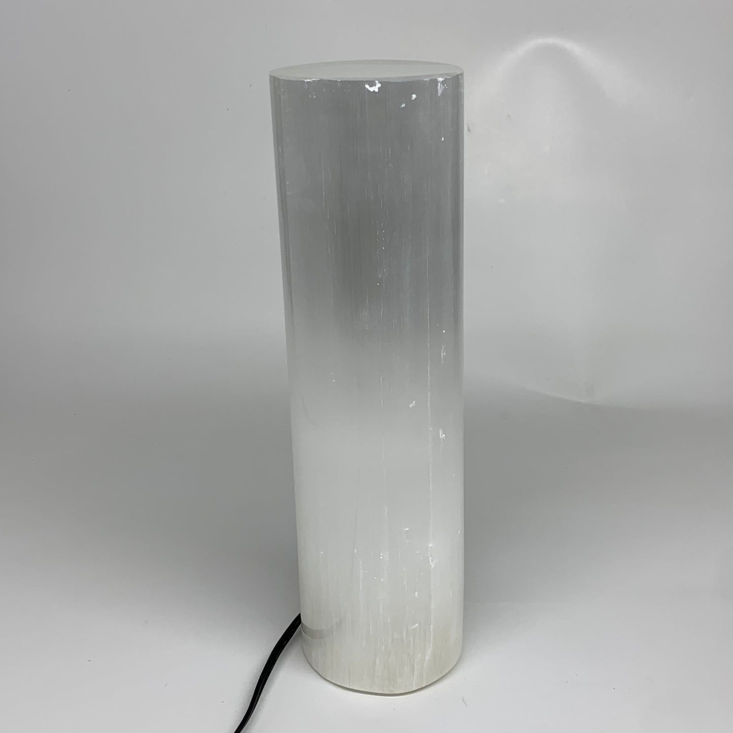 8 lbs, 11.7"x3.4" Cylinder Selenite (Satin Spar) Lamp Tower W/Chord, B35815