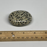 80.6g, 2.2"x1.7"x0.8", Natural Dalmatian Jasper Palm-Stone @India, B29456