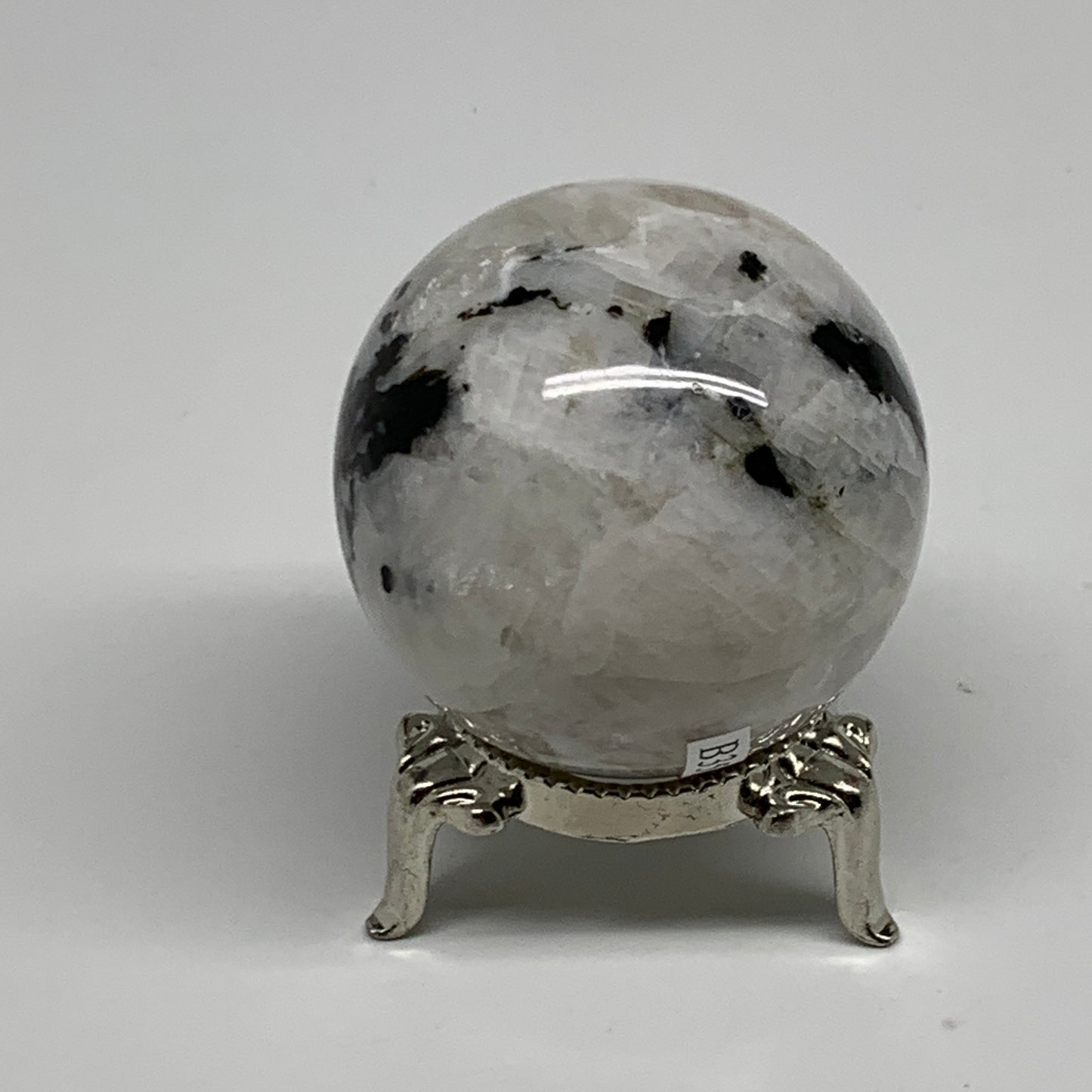 121.8g, 1.8"(44mm), Natural Rainbow Moonstone Sphere Ball Gemstone, B35149