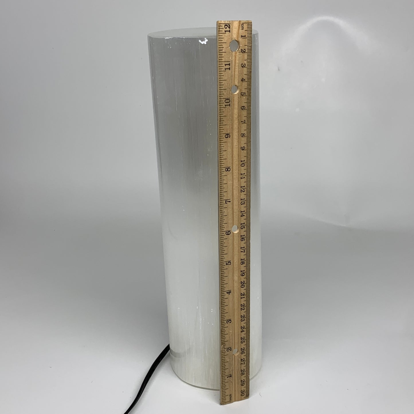 8 lbs, 11.7"x3.4" Cylinder Selenite (Satin Spar) Lamp Tower W/Chord, B35815