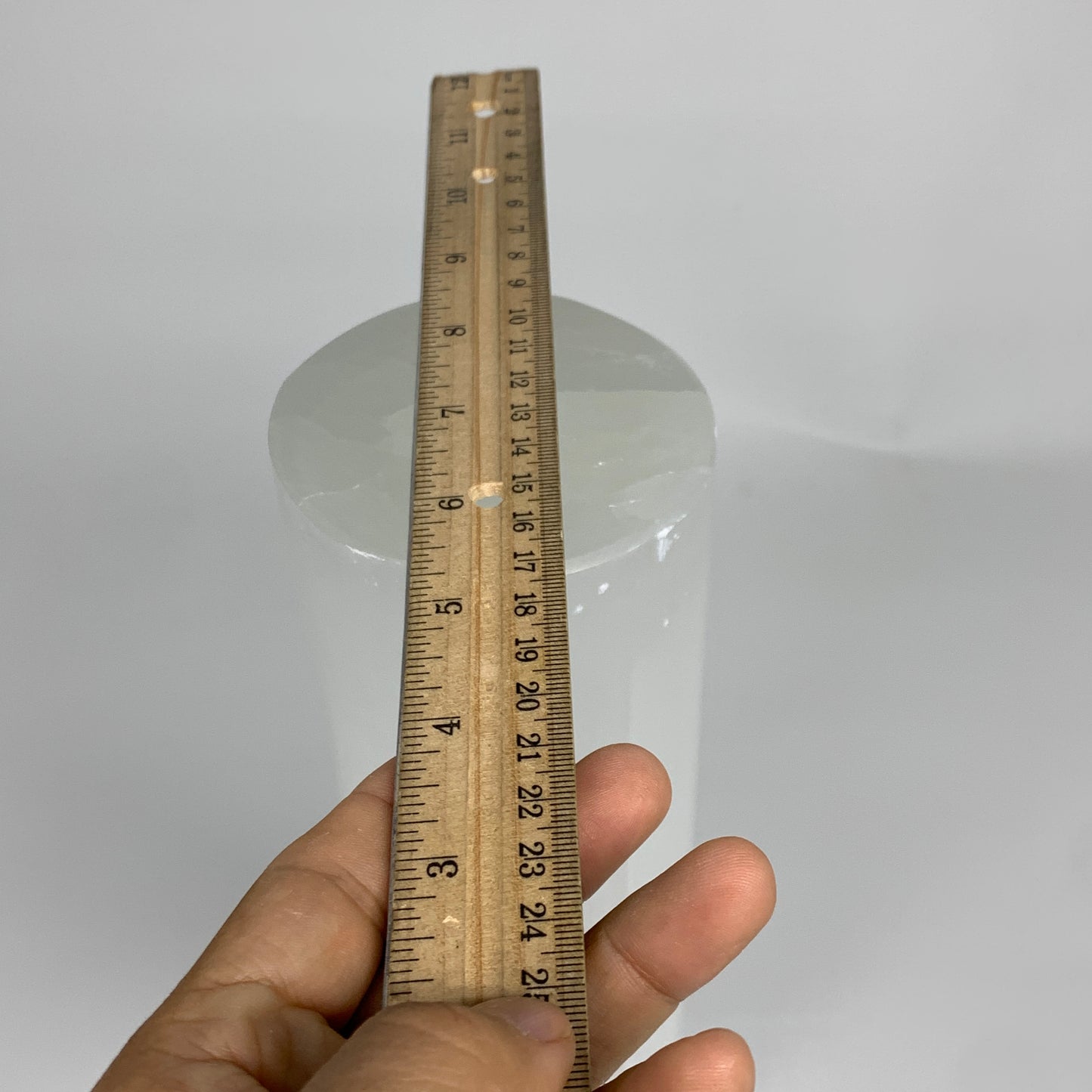 8 lbs, 11.7"x3.4" Cylinder Selenite (Satin Spar) Lamp Tower W/Chord, B35815