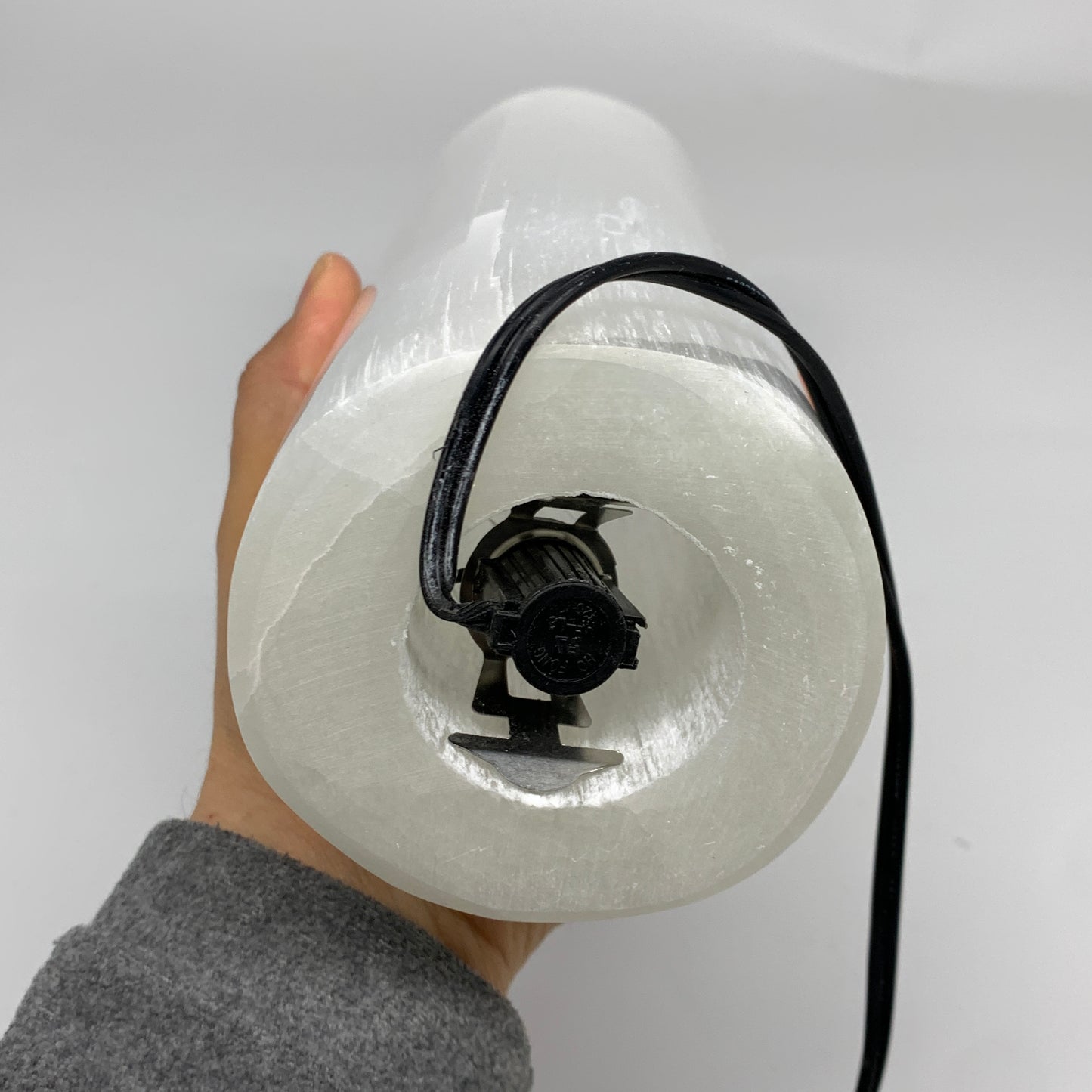 8 lbs, 11.7"x3.4" Cylinder Selenite (Satin Spar) Lamp Tower W/Chord, B35815