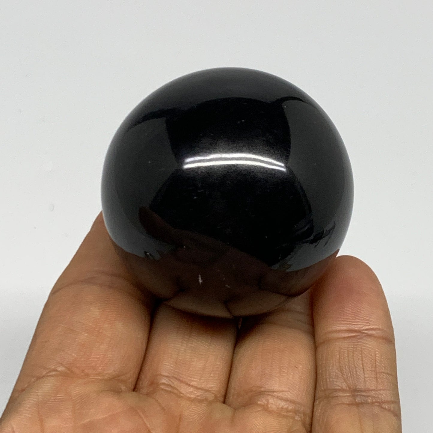 154.5g, 1.8"(46mm), Natural Black Jasper Sphere Ball Gemstone @India, B27912