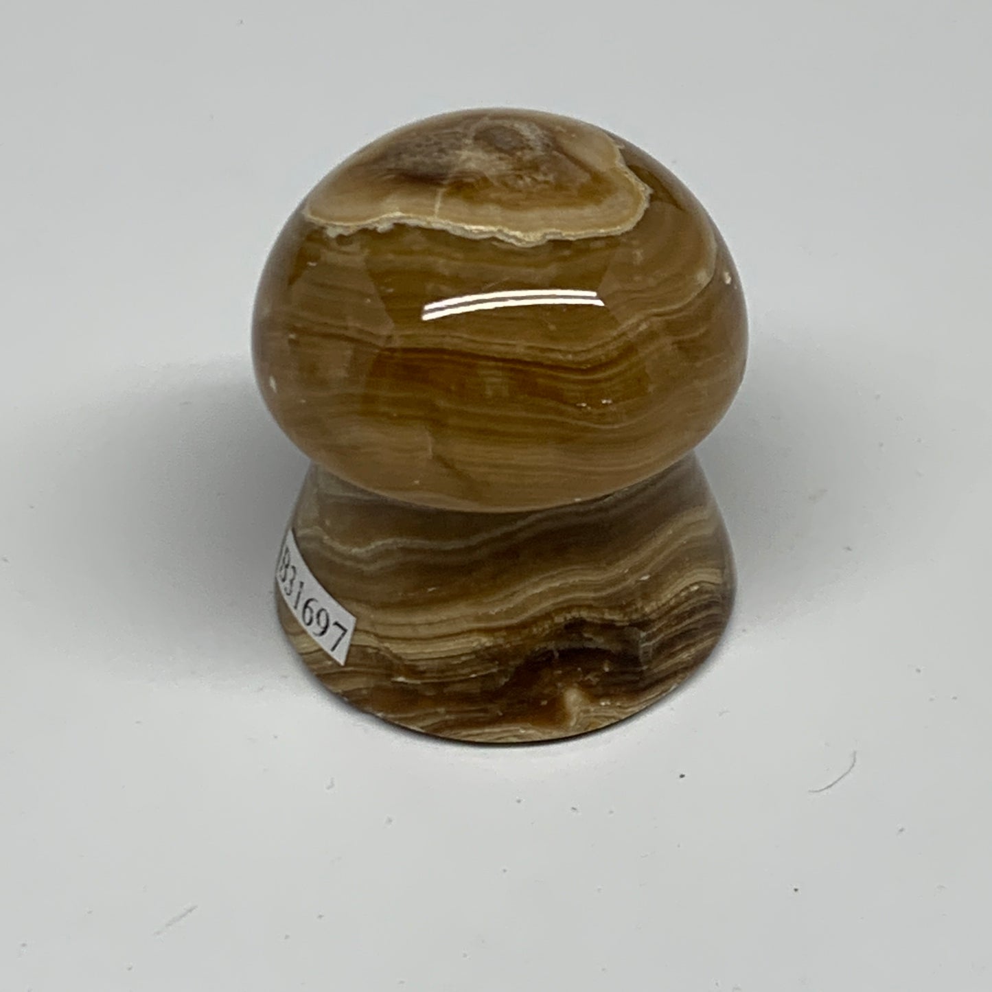 90.4g, 1.6x1.4", Chocolate Calcite Mushroom 2 Pieces bonded @Pakistan, B31697