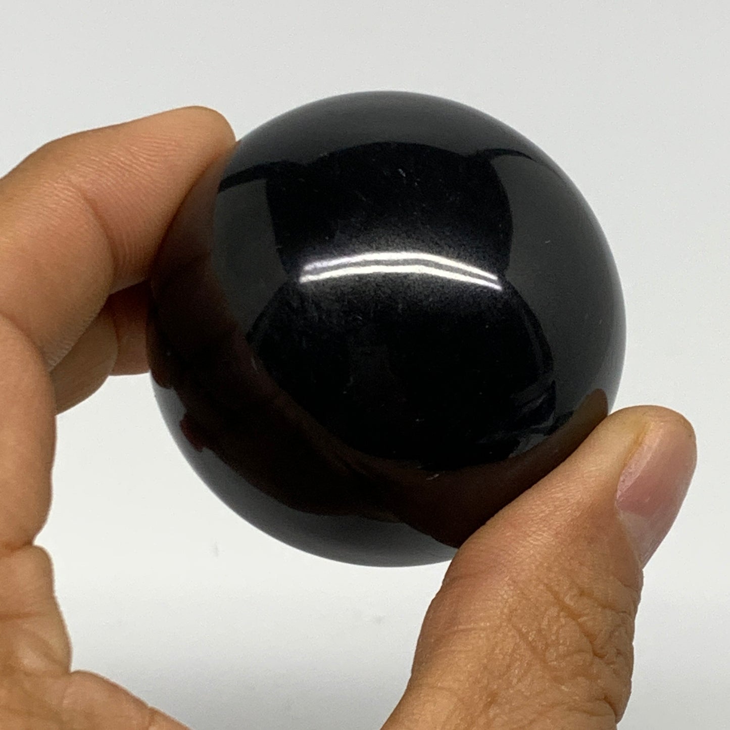 154.5g, 1.8"(46mm), Natural Black Jasper Sphere Ball Gemstone @India, B27912