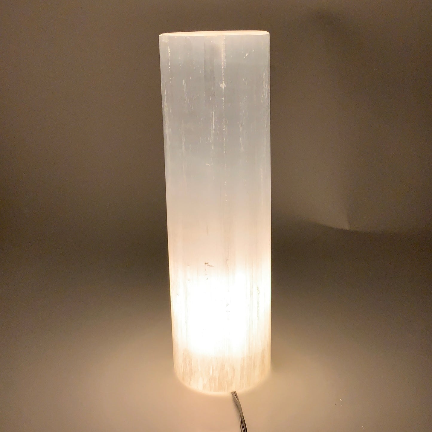 8.4 lbs, 11.7"x3.4" Cylinder Selenite (Satin Spar) Lamp Tower W/Chord, B35816