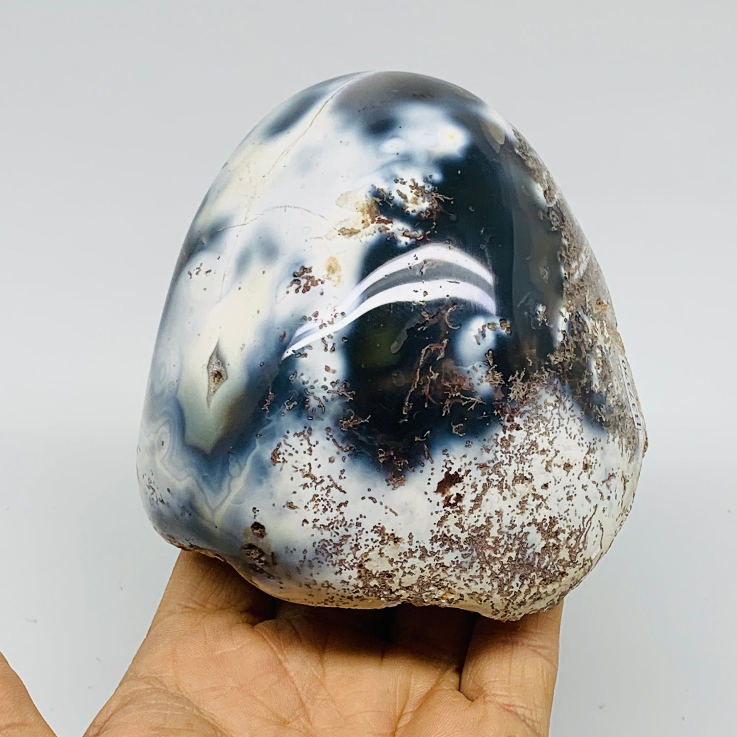 1.62 lbs, 4"x3.7"x2.5" Orca Agate Freeform Reiki Energy Crystal Reiki, B37370
