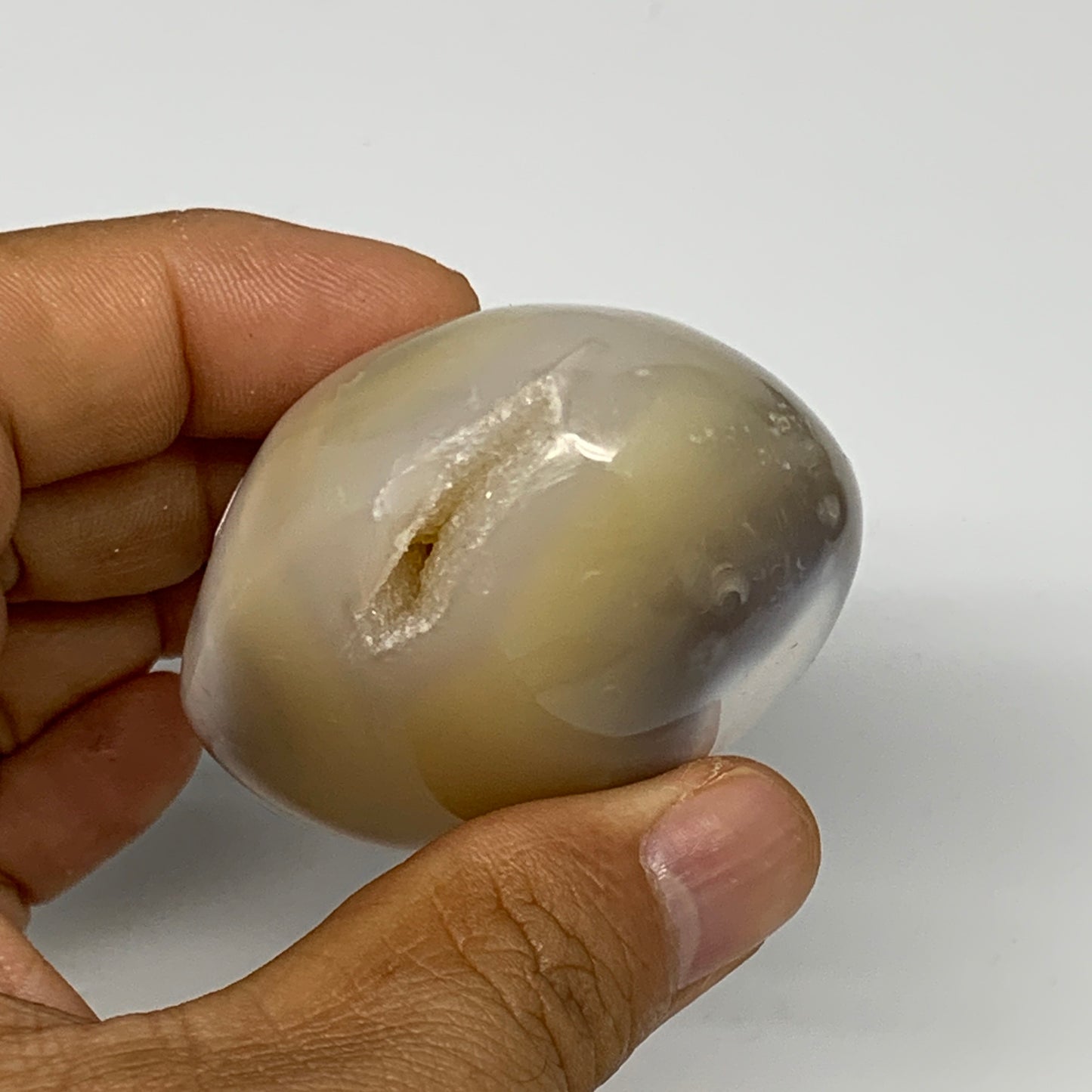 120.2g, 2.3"x1.9"x1.3" Orca Agate Palm-Stone Reiki Energy Crystal Reiki, B28655