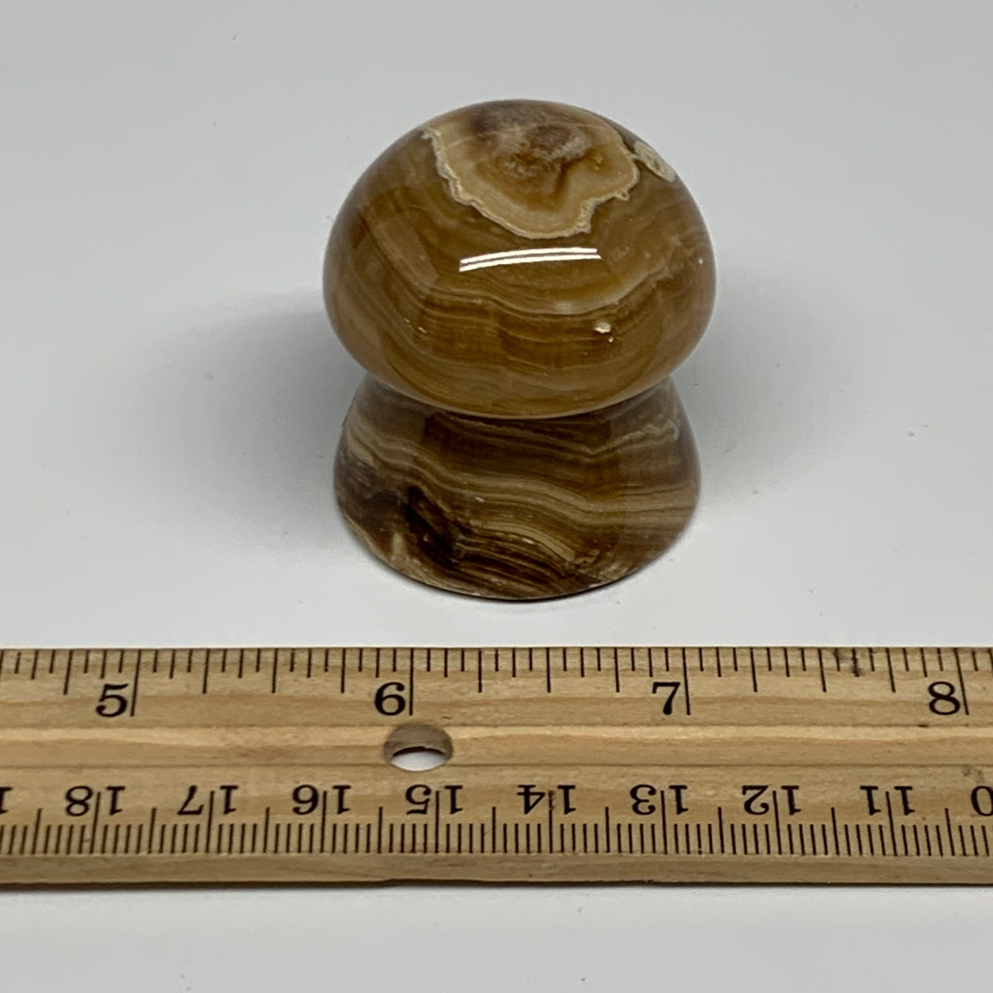 90.4g, 1.6x1.4", Chocolate Calcite Mushroom 2 Pieces bonded @Pakistan, B31697