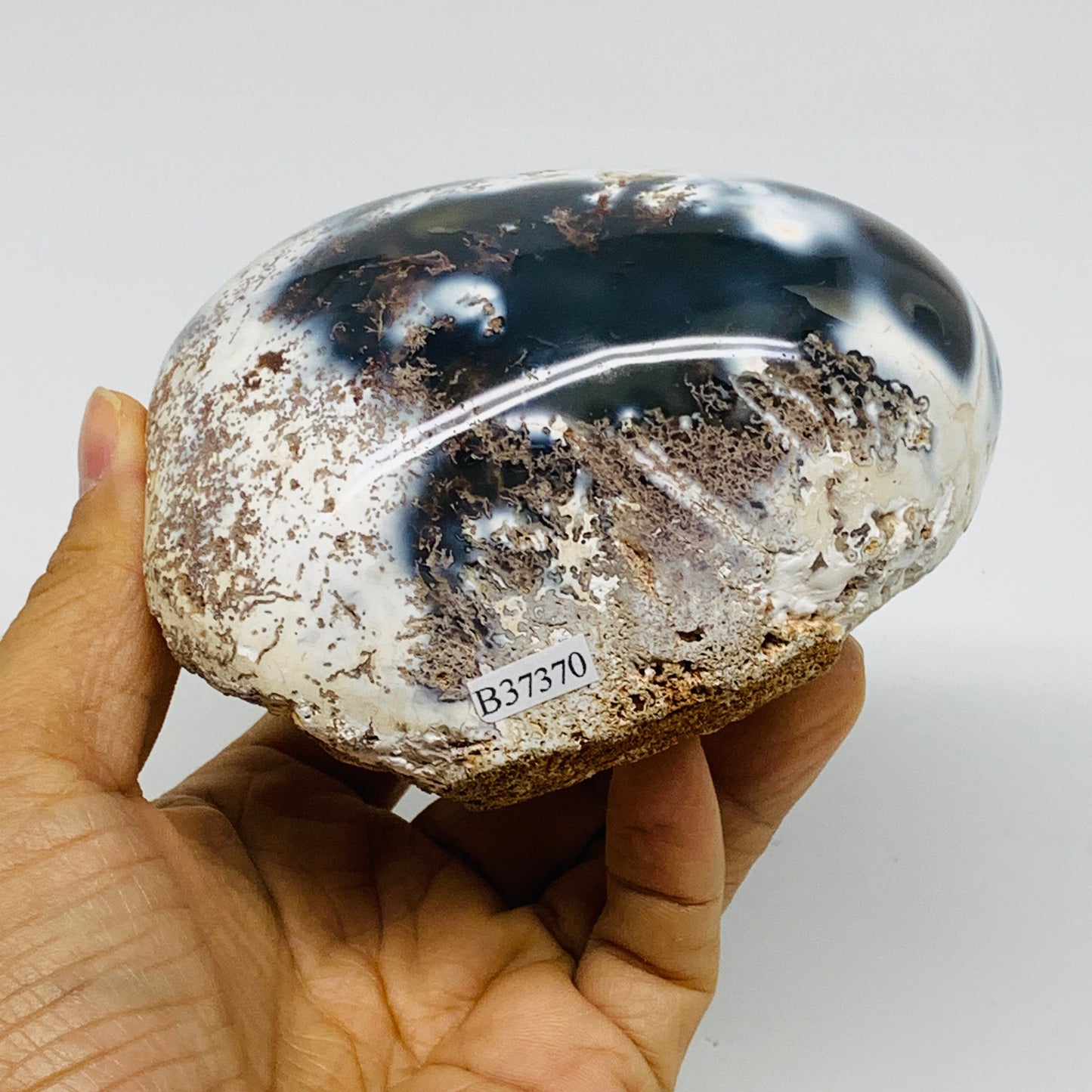 1.62 lbs, 4"x3.7"x2.5" Orca Agate Freeform Reiki Energy Crystal Reiki, B37370