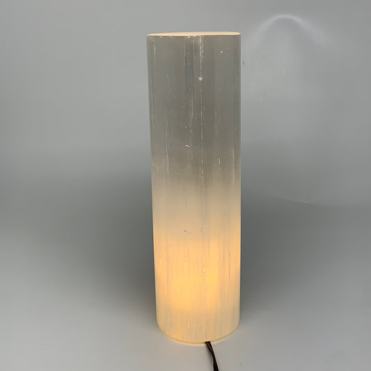 8.4 lbs, 11.7"x3.4" Cylinder Selenite (Satin Spar) Lamp Tower W/Chord, B35816