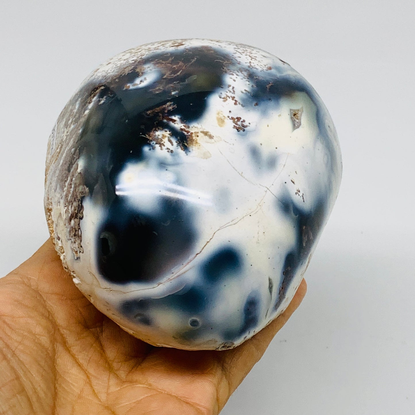 1.62 lbs, 4"x3.7"x2.5" Orca Agate Freeform Reiki Energy Crystal Reiki, B37370