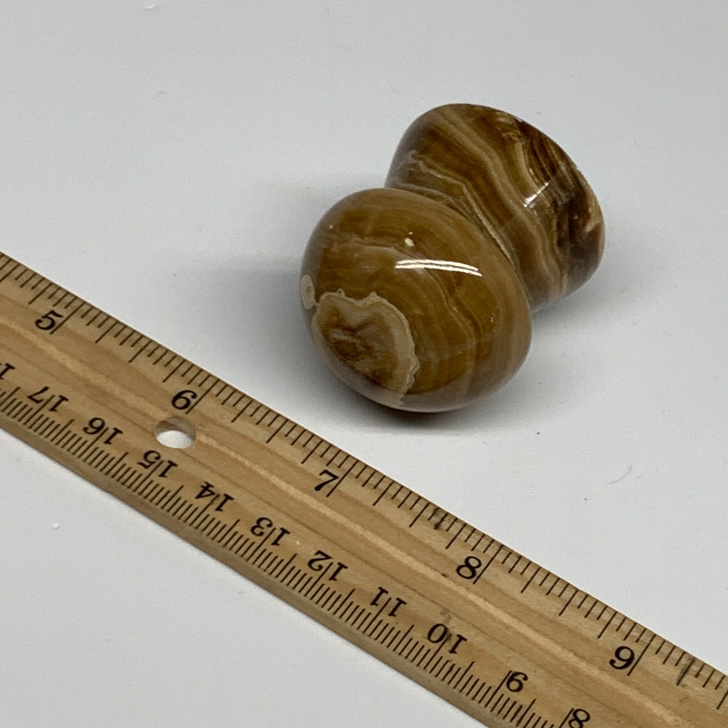 90.4g, 1.6x1.4", Chocolate Calcite Mushroom 2 Pieces bonded @Pakistan, B31697