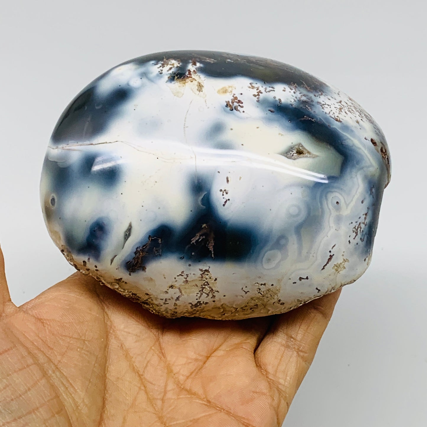 1.62 lbs, 4"x3.7"x2.5" Orca Agate Freeform Reiki Energy Crystal Reiki, B37370