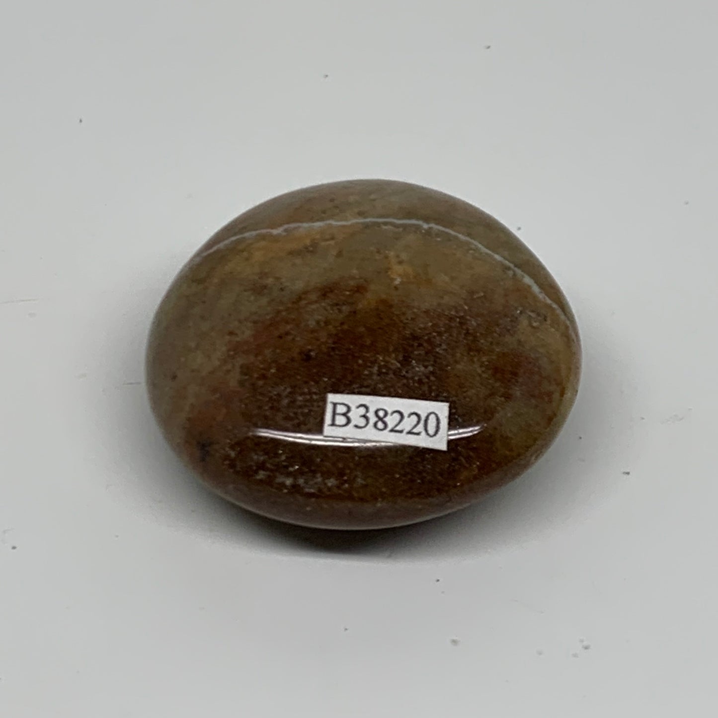 91.6g, 2.1"x2"x0.9" Natural Ocean Jasper Palm-Stone Orbicular Jasper, B38220