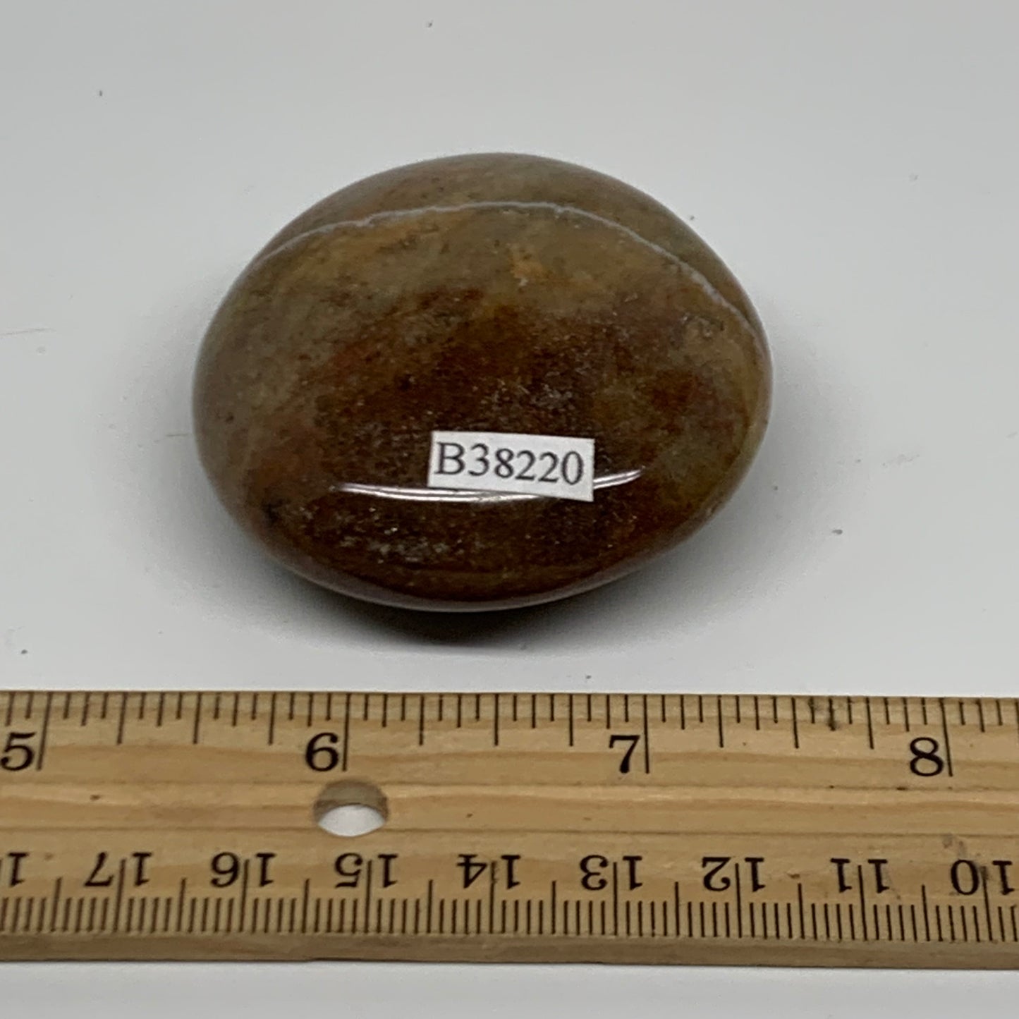 91.6g, 2.1"x2"x0.9" Natural Ocean Jasper Palm-Stone Orbicular Jasper, B38220