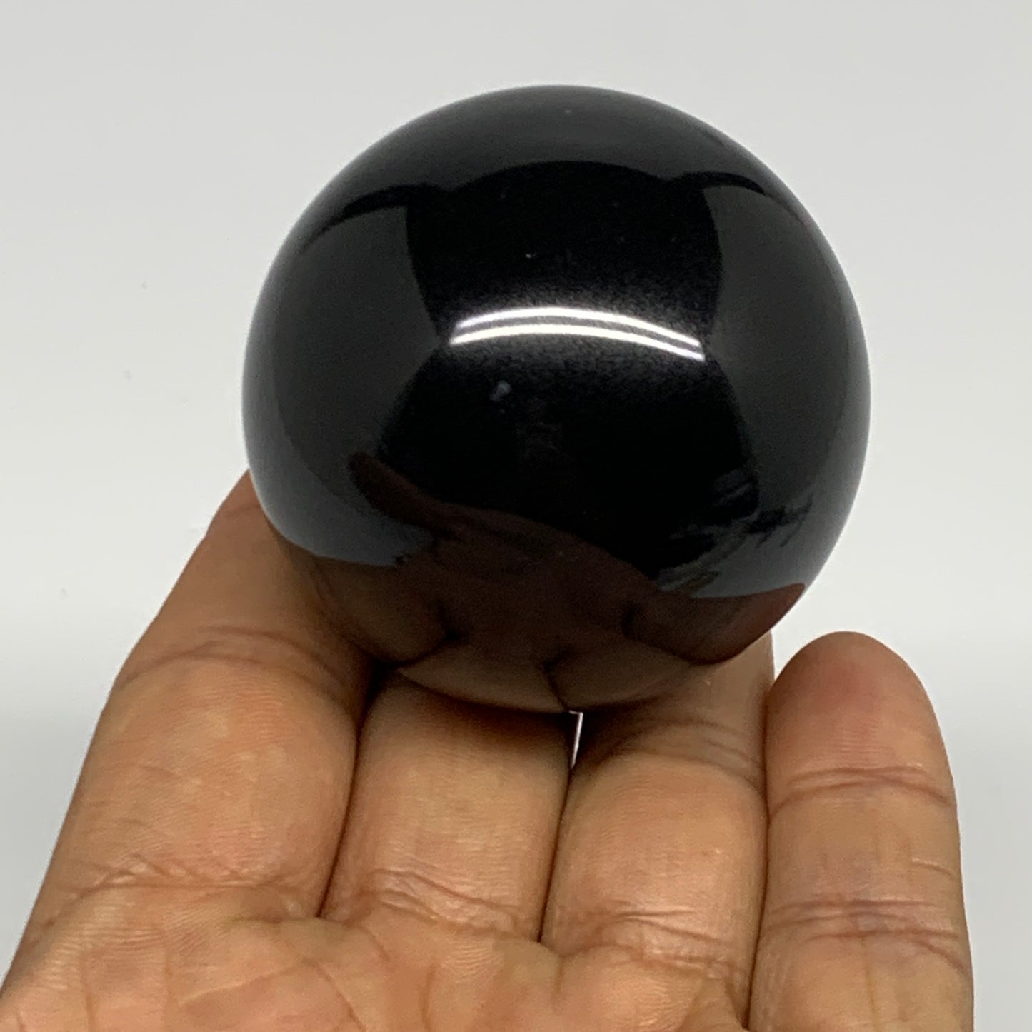 176.8g, 1.9"(48mm), Natural Black Jasper Sphere Ball Gemstone @India, B27913