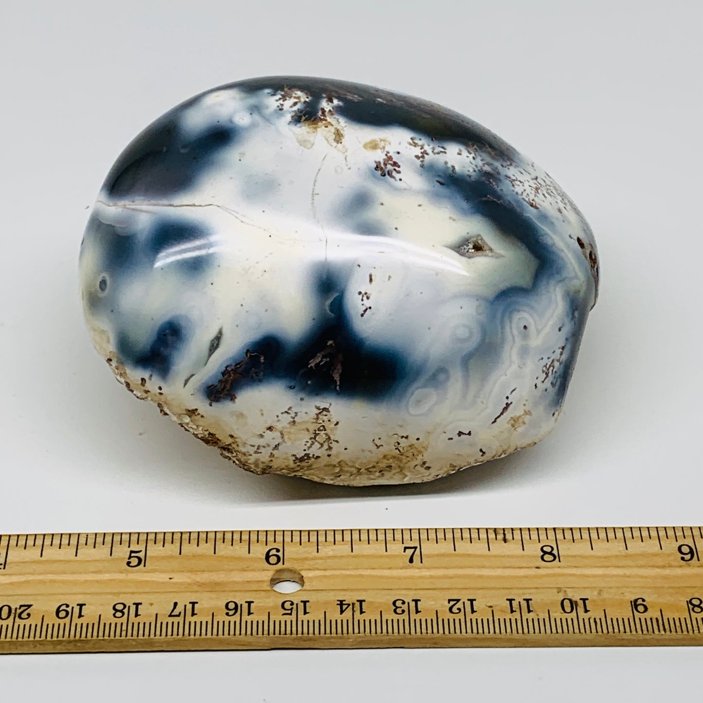 1.62 lbs, 4"x3.7"x2.5" Orca Agate Freeform Reiki Energy Crystal Reiki, B37370
