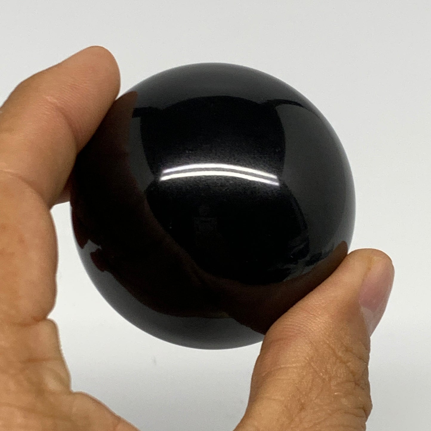 176.8g, 1.9"(48mm), Natural Black Jasper Sphere Ball Gemstone @India, B27913