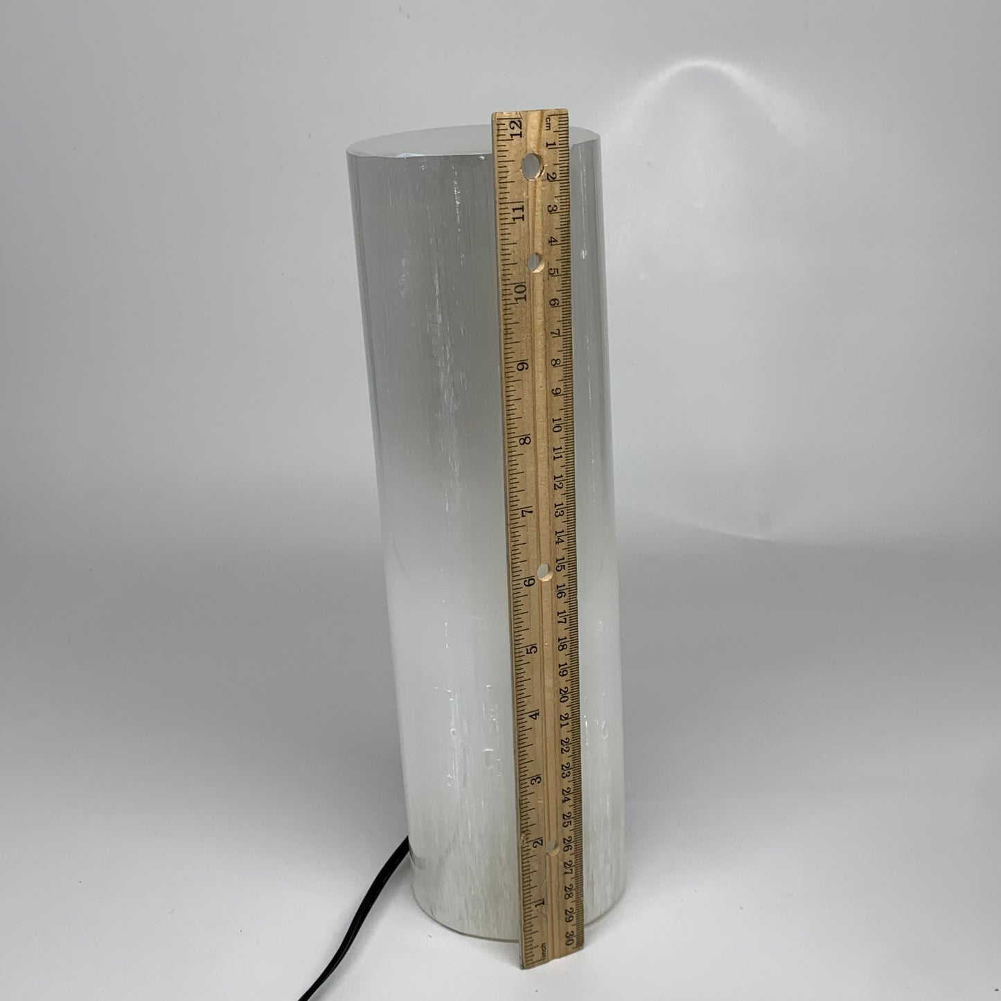 8.4 lbs, 11.7"x3.4" Cylinder Selenite (Satin Spar) Lamp Tower W/Chord, B35816