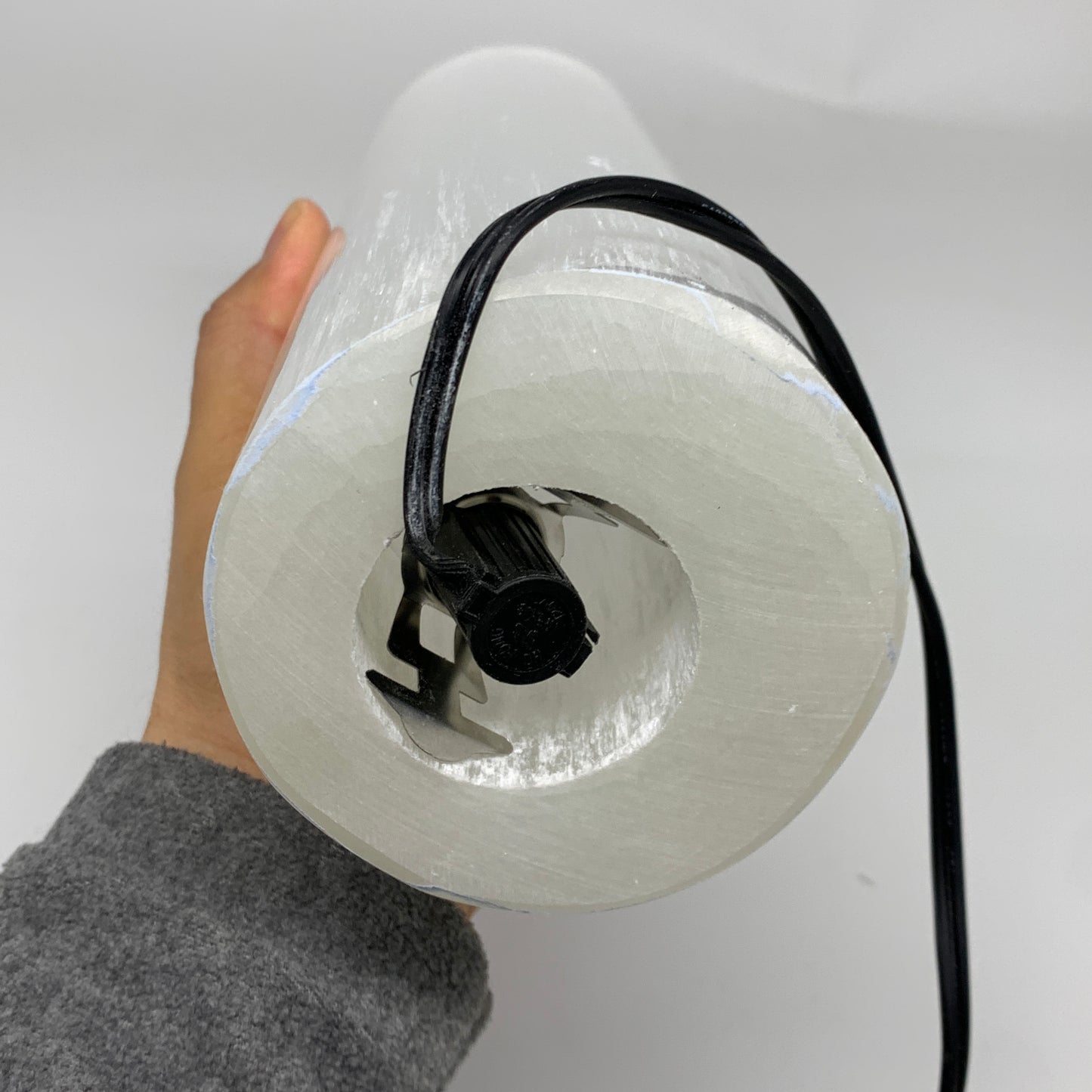 8.4 lbs, 11.7"x3.4" Cylinder Selenite (Satin Spar) Lamp Tower W/Chord, B35816