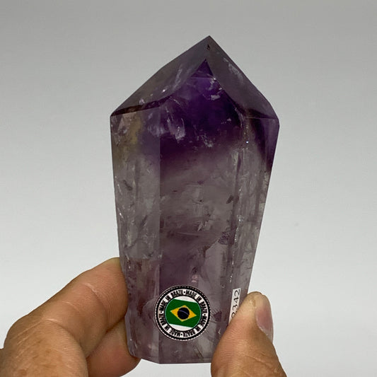 161.8g, 3.3"x1.7"x1.4", Natural Amethyst Tower Point Obelisk @Brazil, B32342