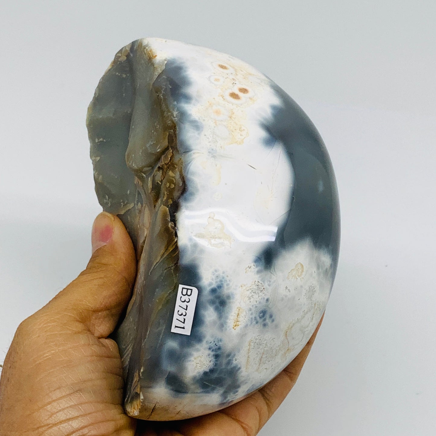 2.5 lbs, 5.3"x3.2"x2.6" Orca Agate Freeform Reiki Energy Crystal Reiki, B37371