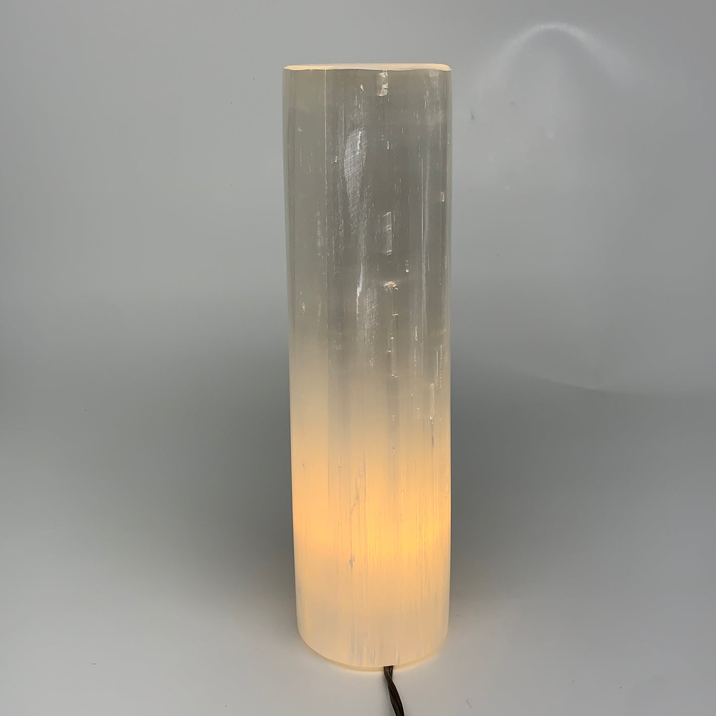 7.5 lbs, 11.6"x3.4" Cylinder Selenite (Satin Spar) Lamp Tower W/Chord, B35817