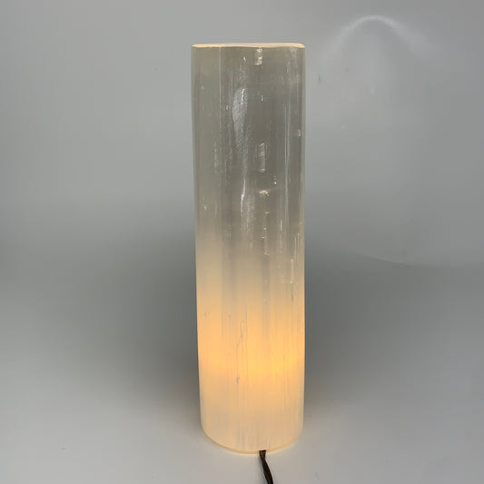 7.5 lbs, 11.6"x3.4" Cylinder Selenite (Satin Spar) Lamp Tower W/Chord, B35817