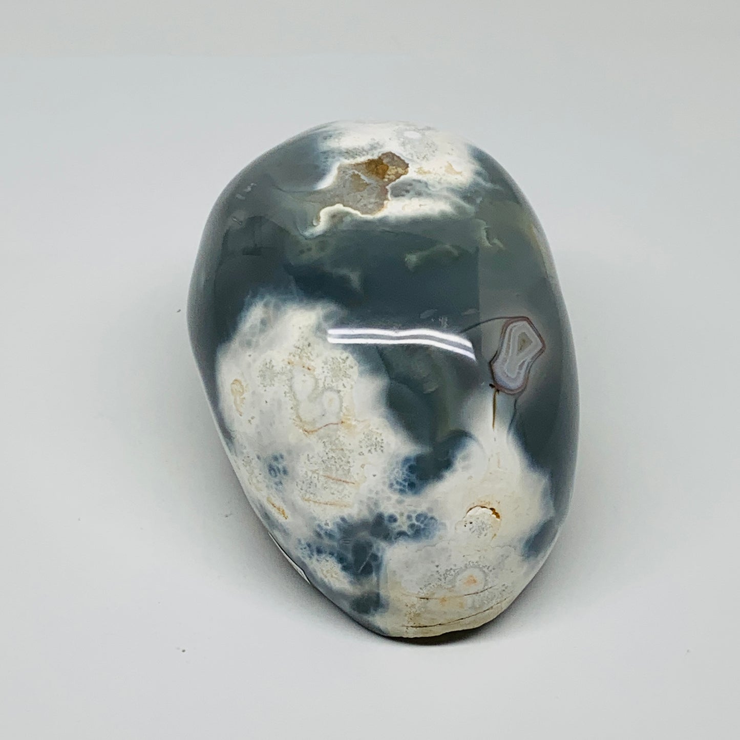 2.5 lbs, 5.3"x3.2"x2.6" Orca Agate Freeform Reiki Energy Crystal Reiki, B37371