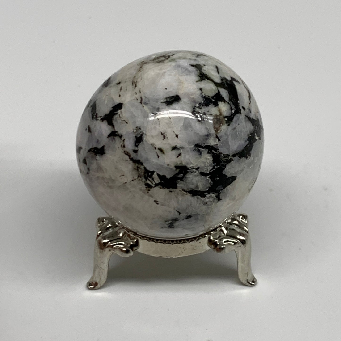 119.9g, 1.7"(43mm), Natural Rainbow Moonstone Sphere Ball Gemstone, B35151