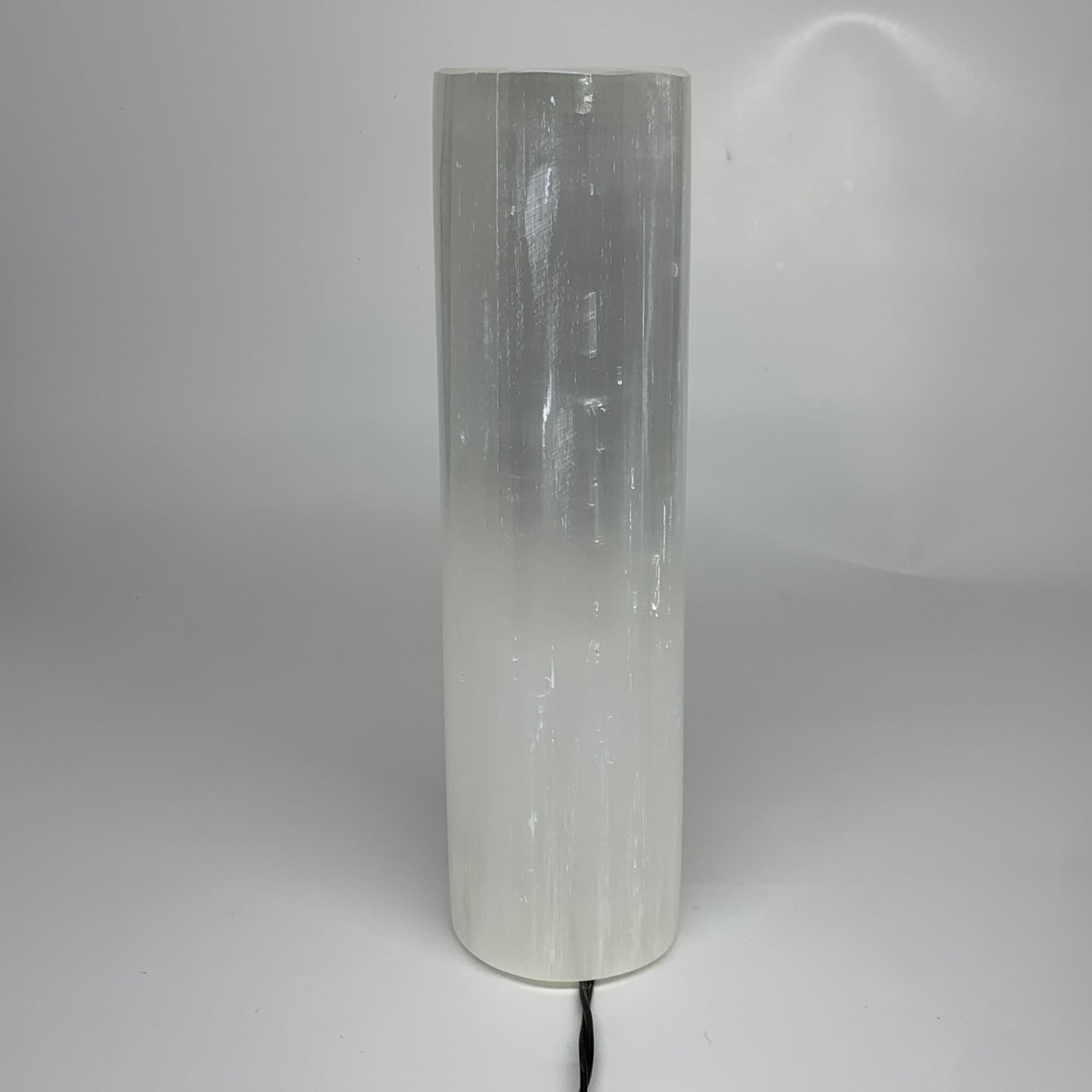 7.5 lbs, 11.6"x3.4" Cylinder Selenite (Satin Spar) Lamp Tower W/Chord, B35817