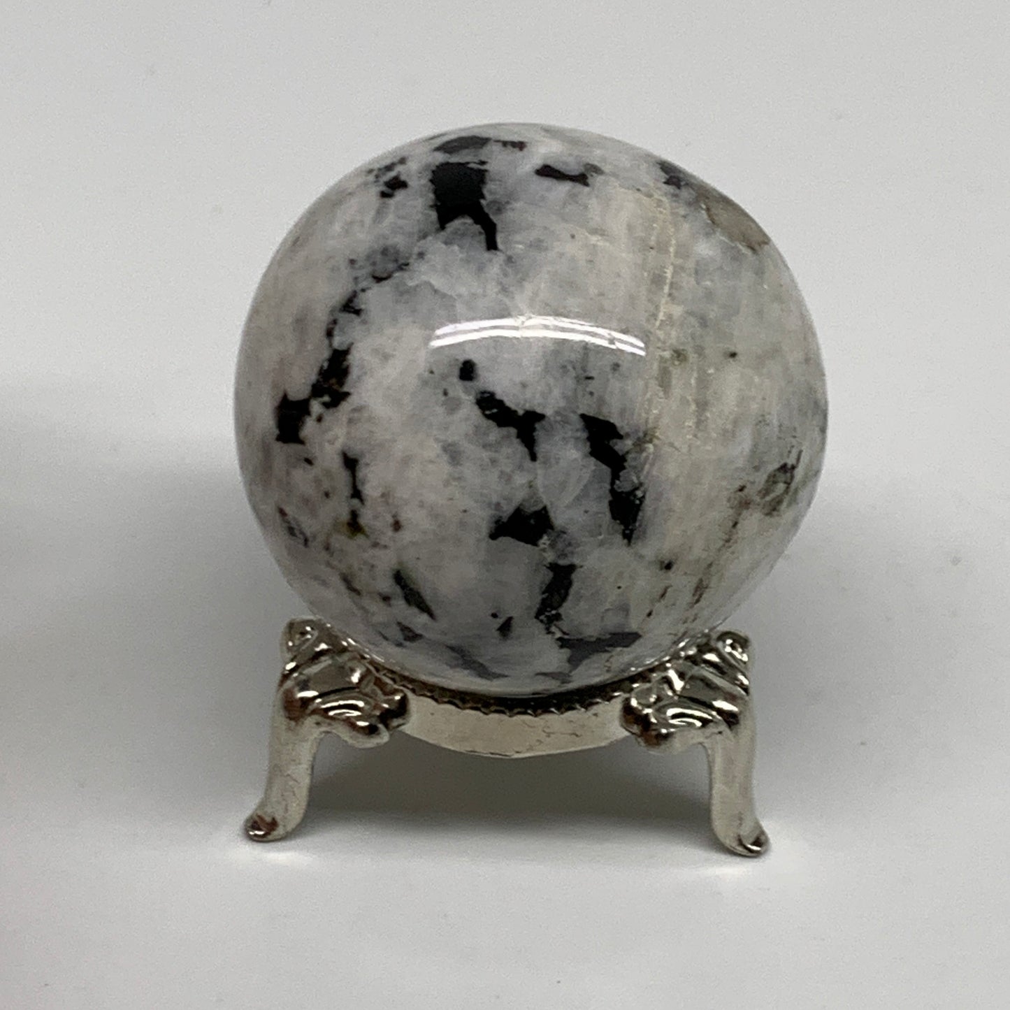 119.9g, 1.7"(43mm), Natural Rainbow Moonstone Sphere Ball Gemstone, B35151