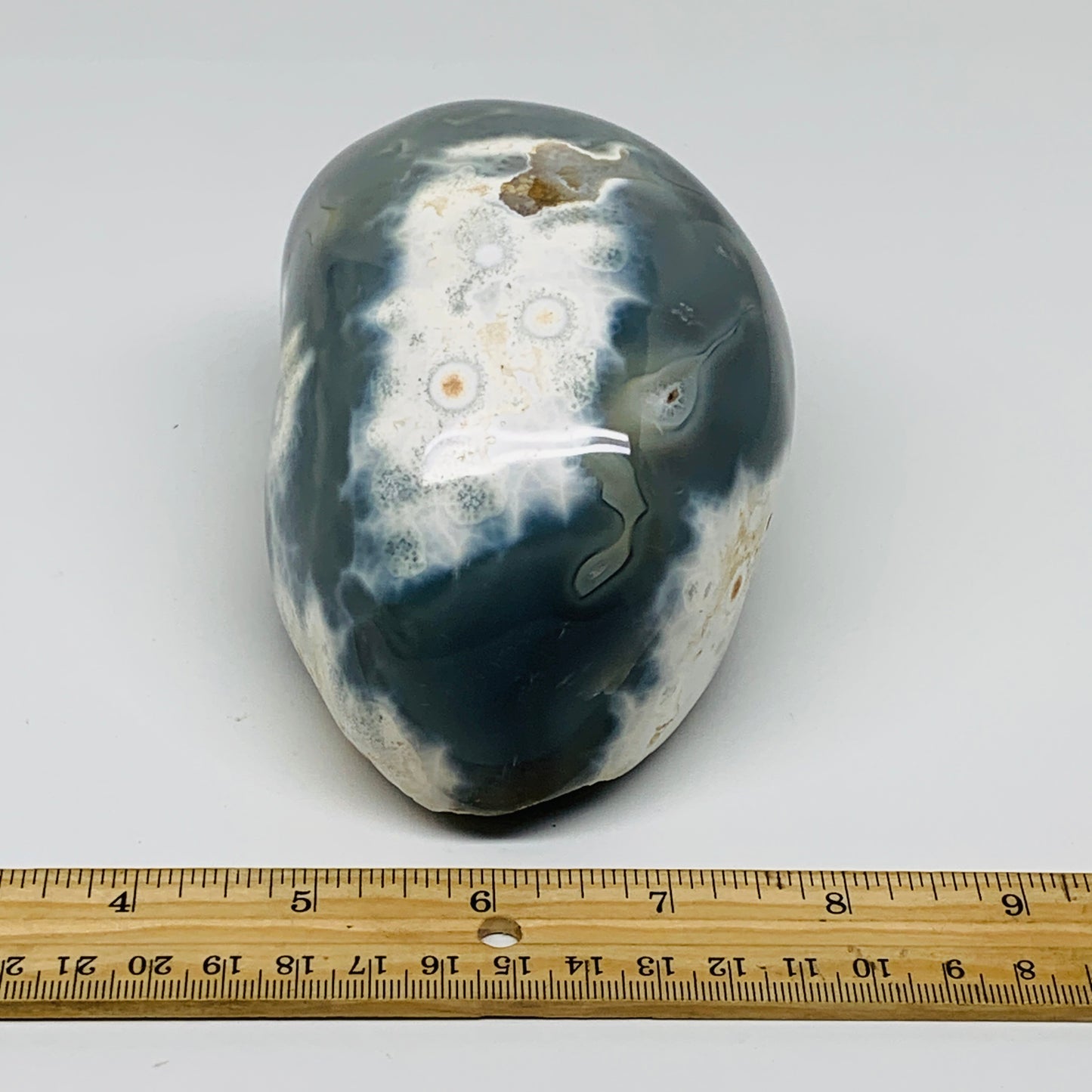 2.5 lbs, 5.3"x3.2"x2.6" Orca Agate Freeform Reiki Energy Crystal Reiki, B37371