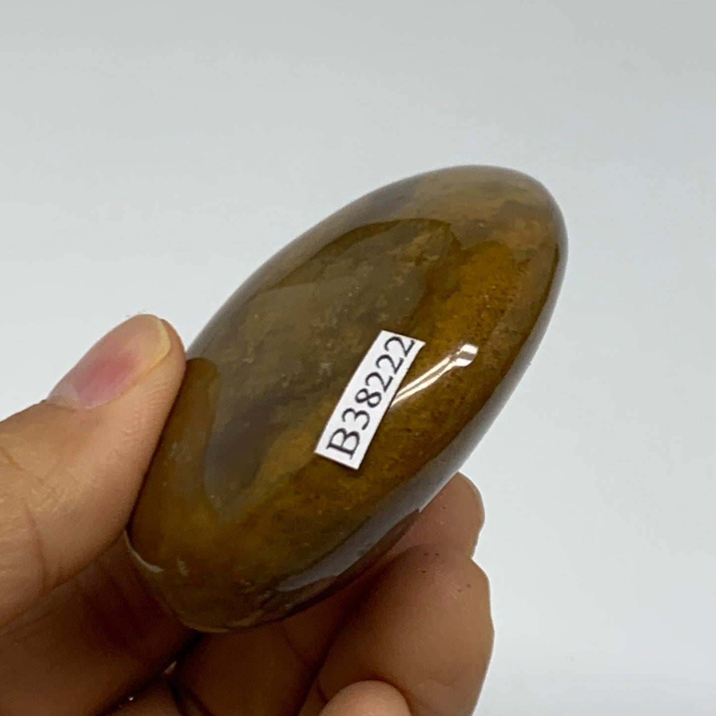 111.3g, 2.3"x2.2"x1" Natural Ocean Jasper Palm-Stone Orbicular Jasper, B38222